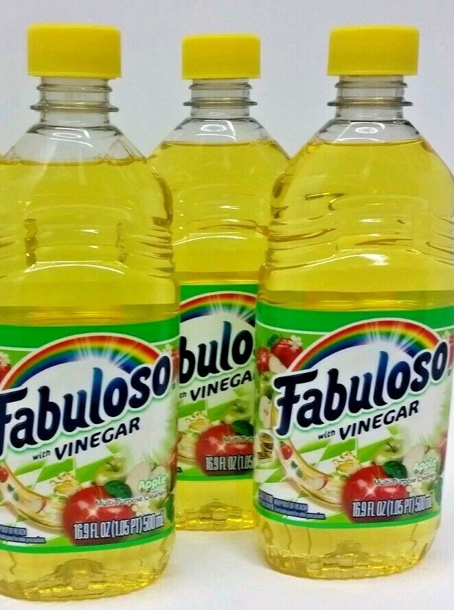(LOT 3 Bottles) Fabuloso VINEGAR APPLE All Purpose Cleaner 16.9 oz Ea Bottle NEW