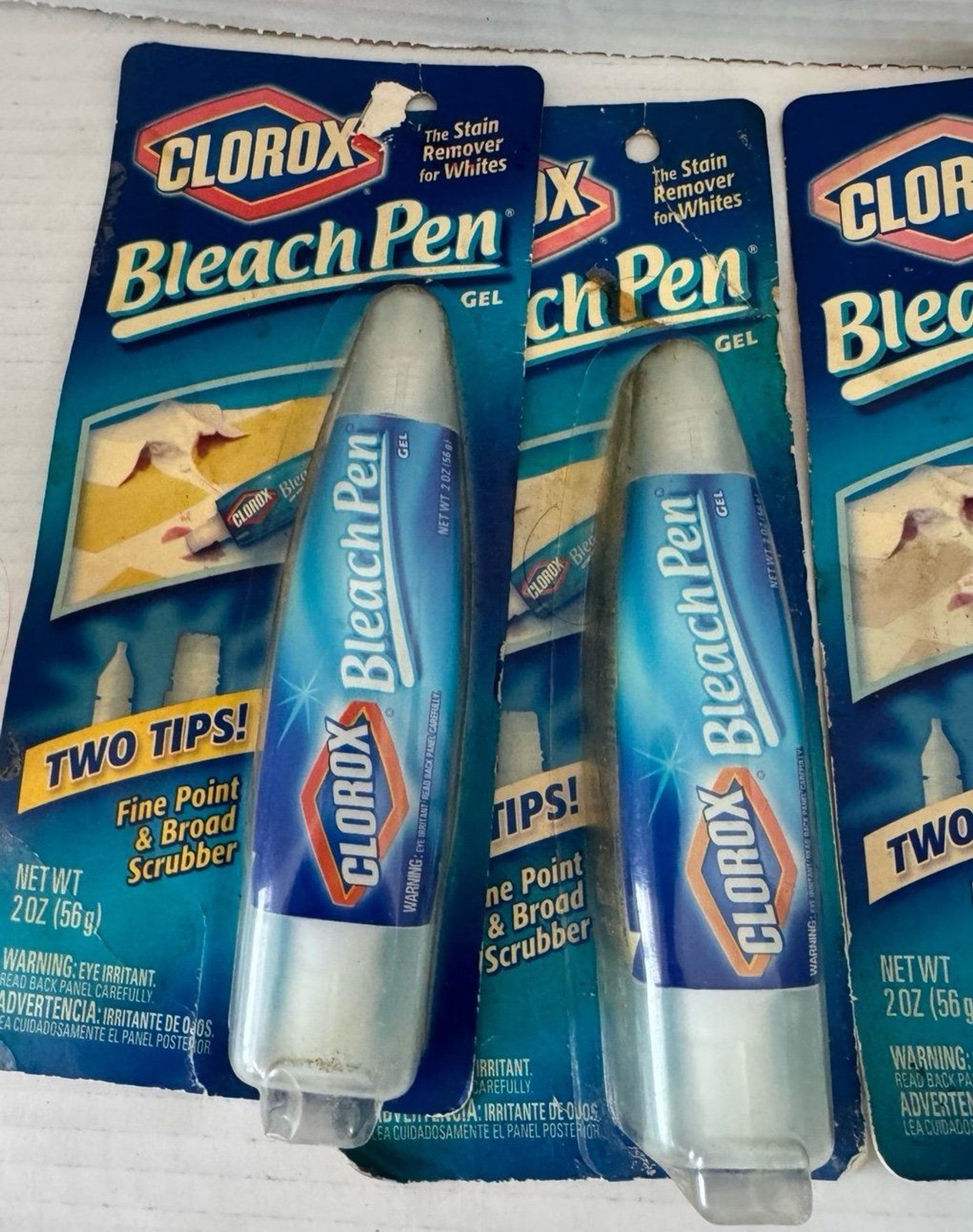 Set Lot of 4 Clorox Bleach Pen Gel Whites Dual Tipped 2 oz Sealed Discontinued