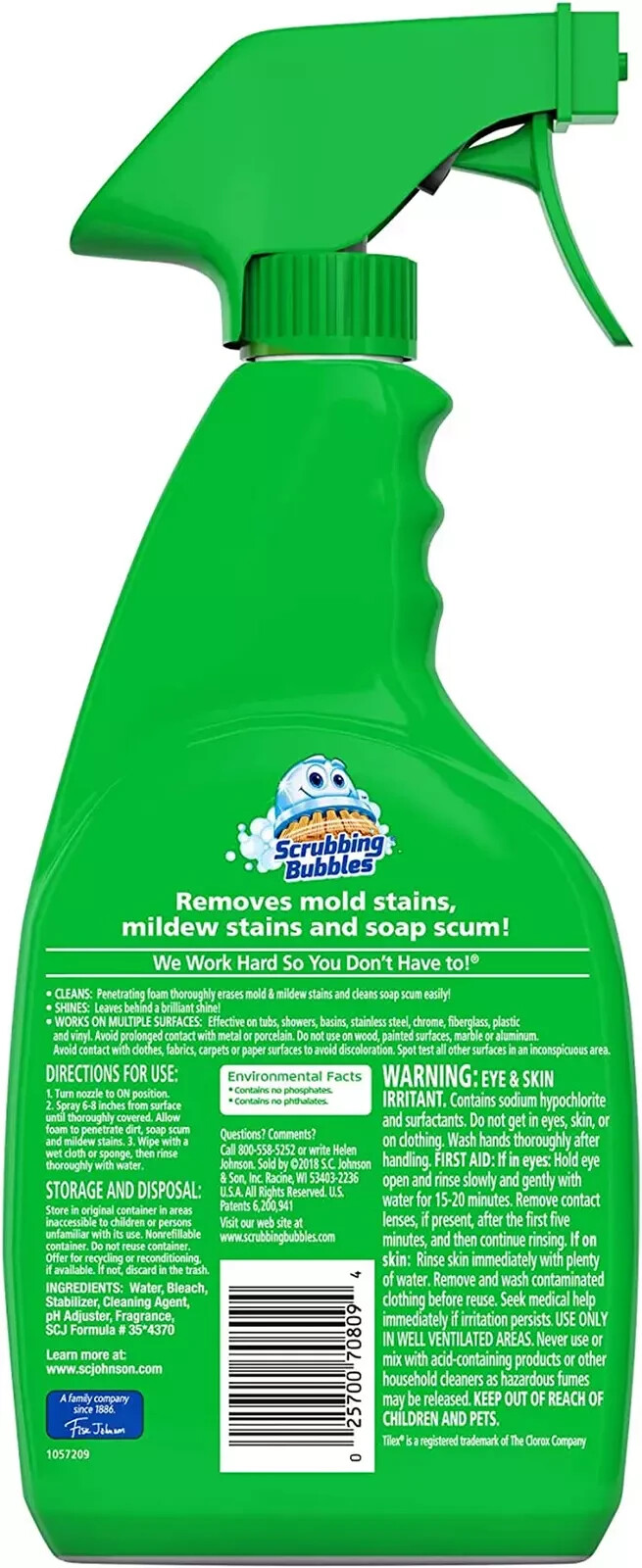 Scrubbing Bubbles Foaming Bleach Bathroom Cleaner Spray – 32 oz