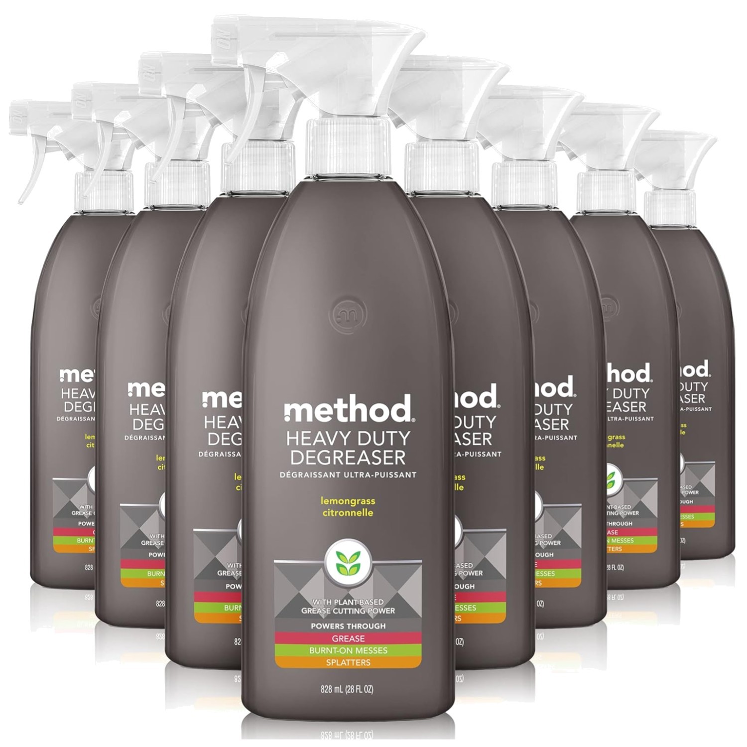 Lemongrass Scented Heavy Duty Degreaser – 28 Oz Spray Bottles (Pack of 8)