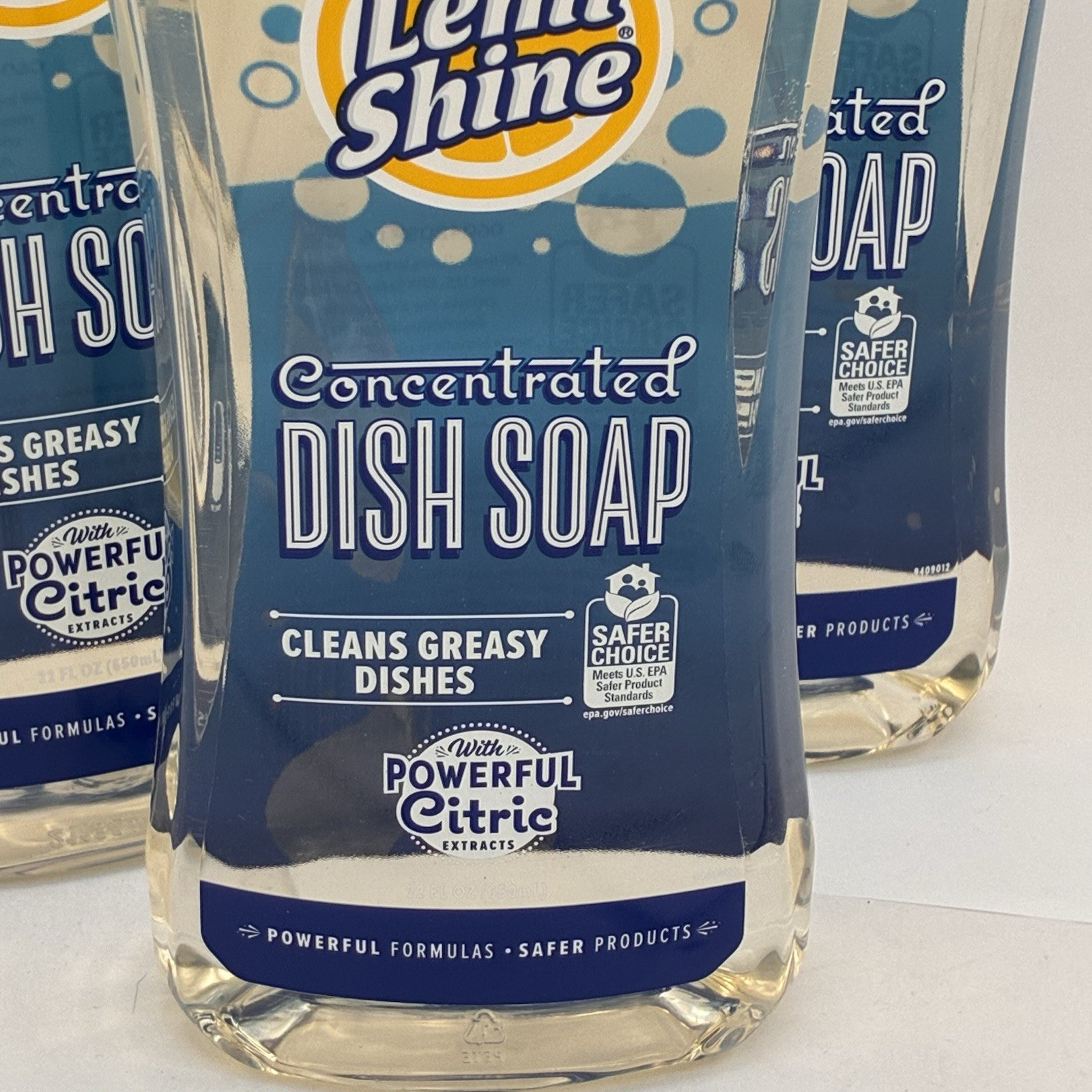 3 Lemi Shine Concentrated Dish Soap 12 fl oz Citric Extracts Greasy Dishes EPA