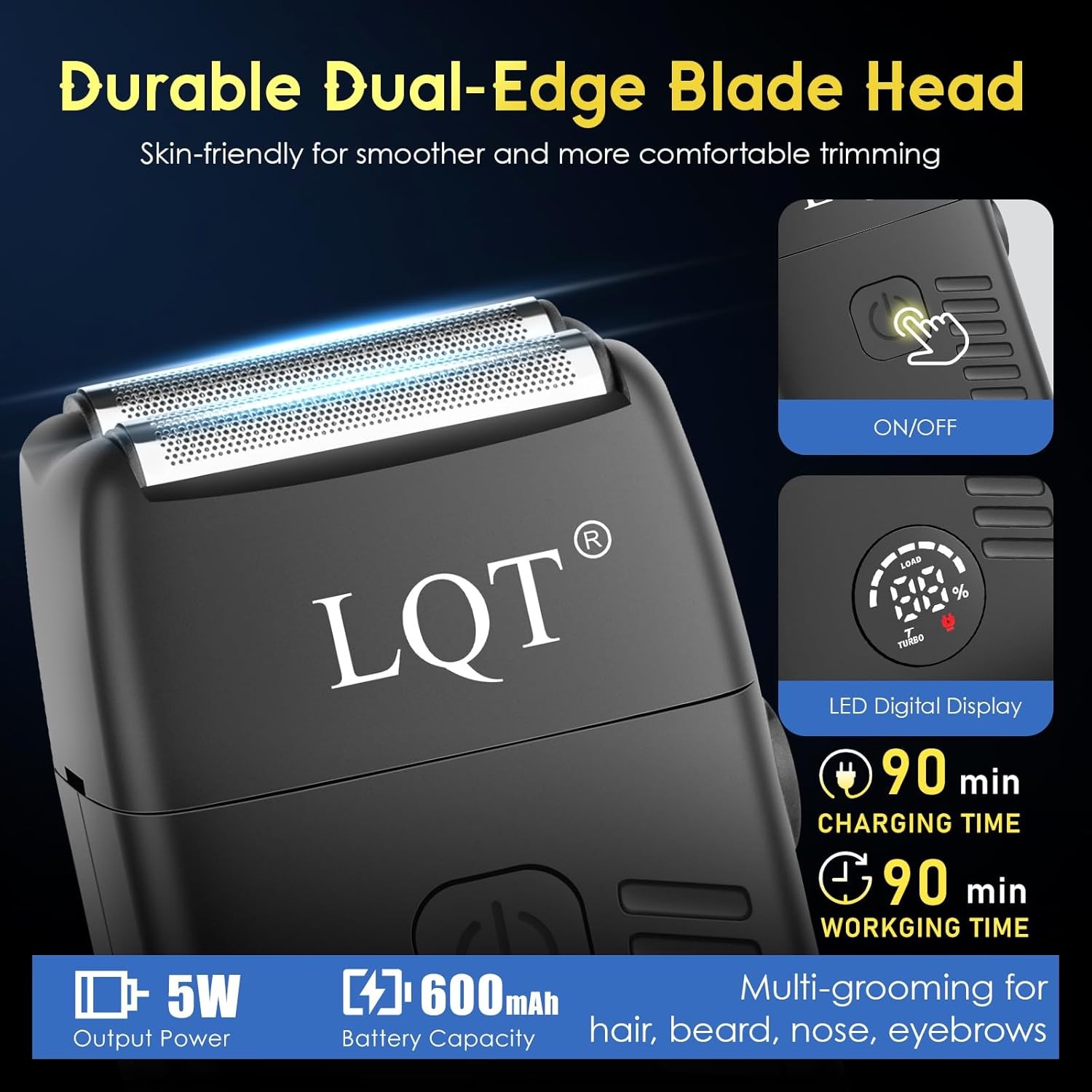 Men’s Professional Cordless Hair Clippers & Trimmer Kit, 4-in-1 Electric Shave