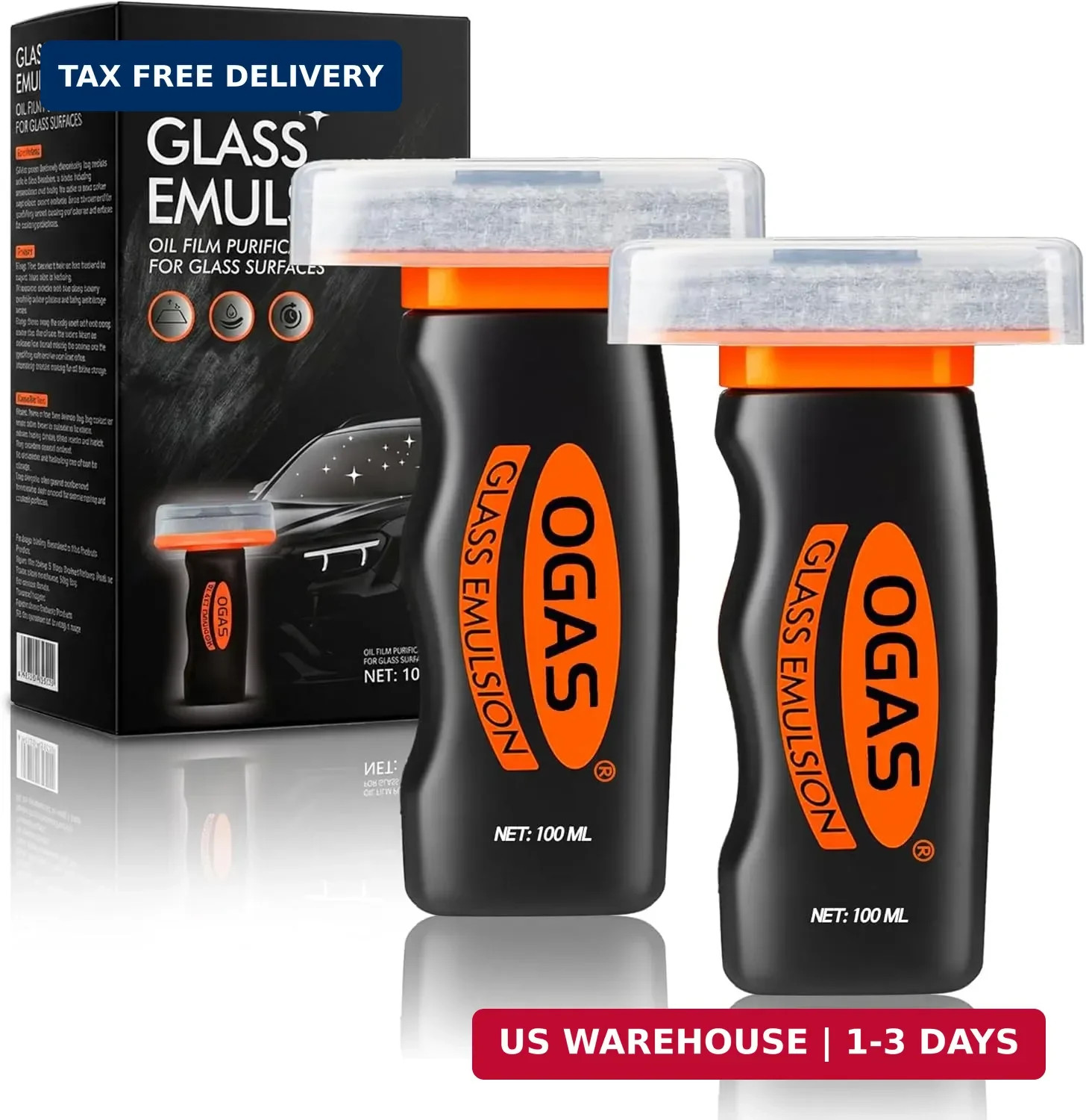 Car Windshield Cleaner & Glass Oil Film Remover, 100ml x 2PCS Car Glass Cleaner