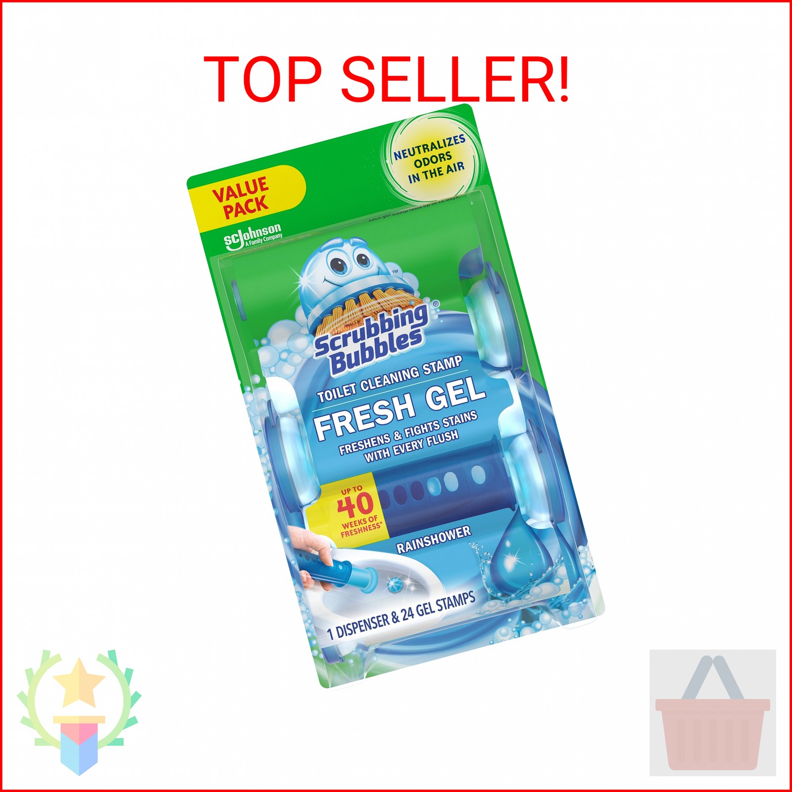 Scrubbing Bubbles Fresh Gel Toilet Bowl Cleaning Stamps, Helps Keep Toilet Clean