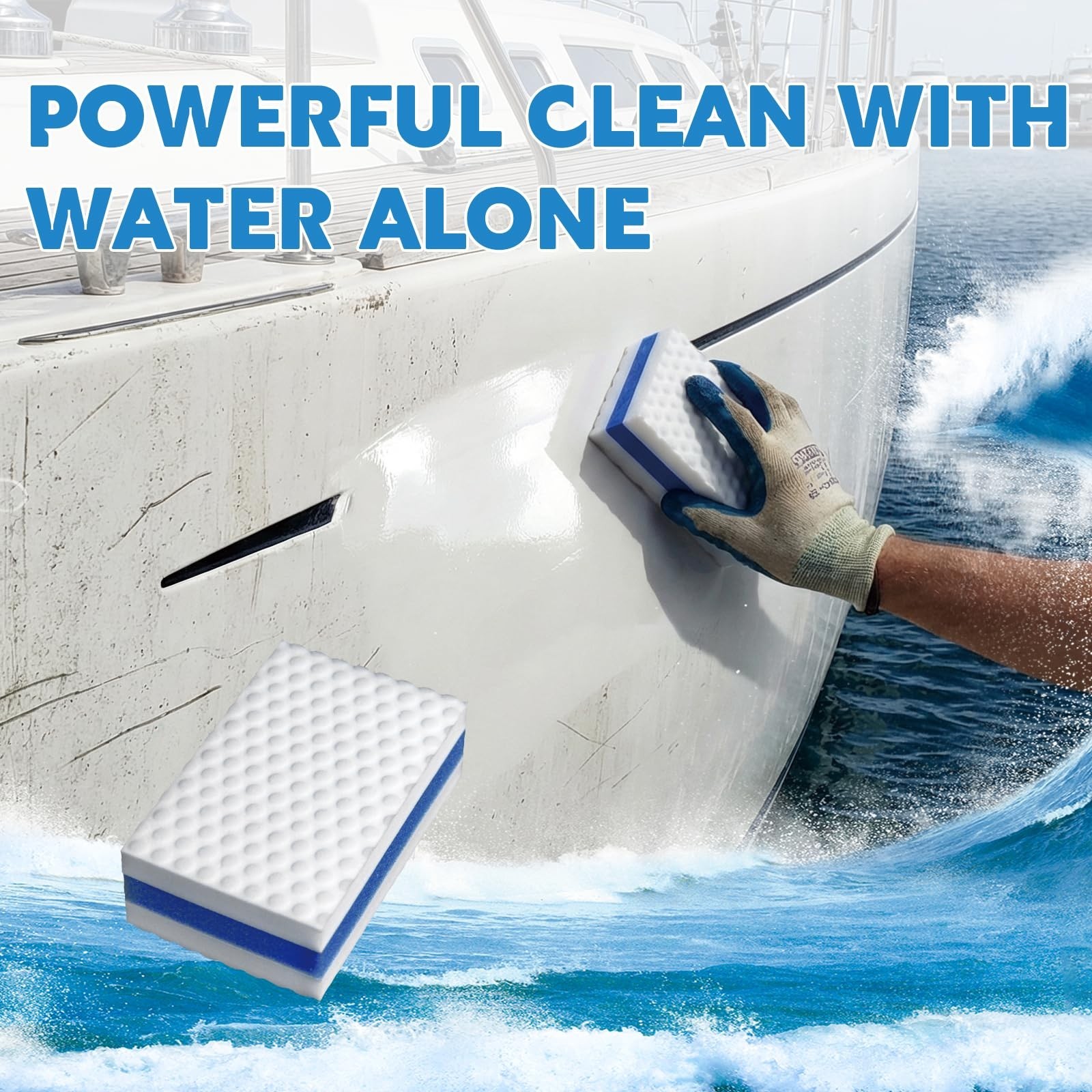 5 Pack Boat Cleaning Erasers – Non-Toxic Sponge for Scuff Marks & Grime, Water A