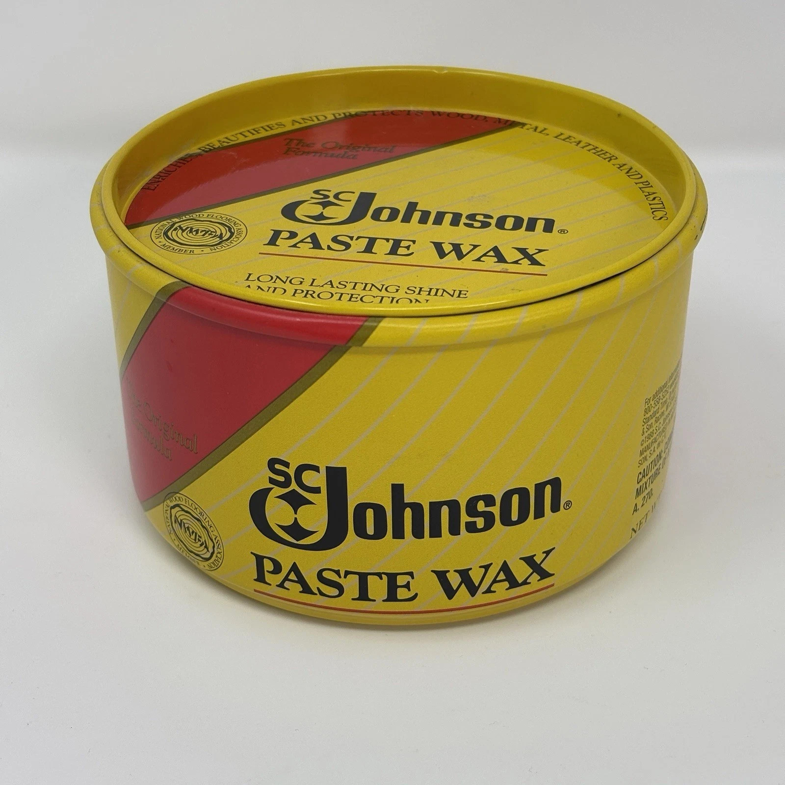 SC Johnson Wood Paste Wax Original Formula 16oz 1998 OPEN 90% Full Discontinued