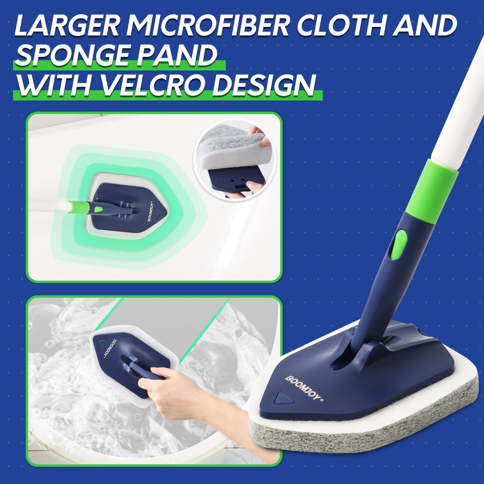 4-in-1 Extendable Shower Cleaning Brush Set – 58″ Tub & Tile Scrubber, Grout Bru