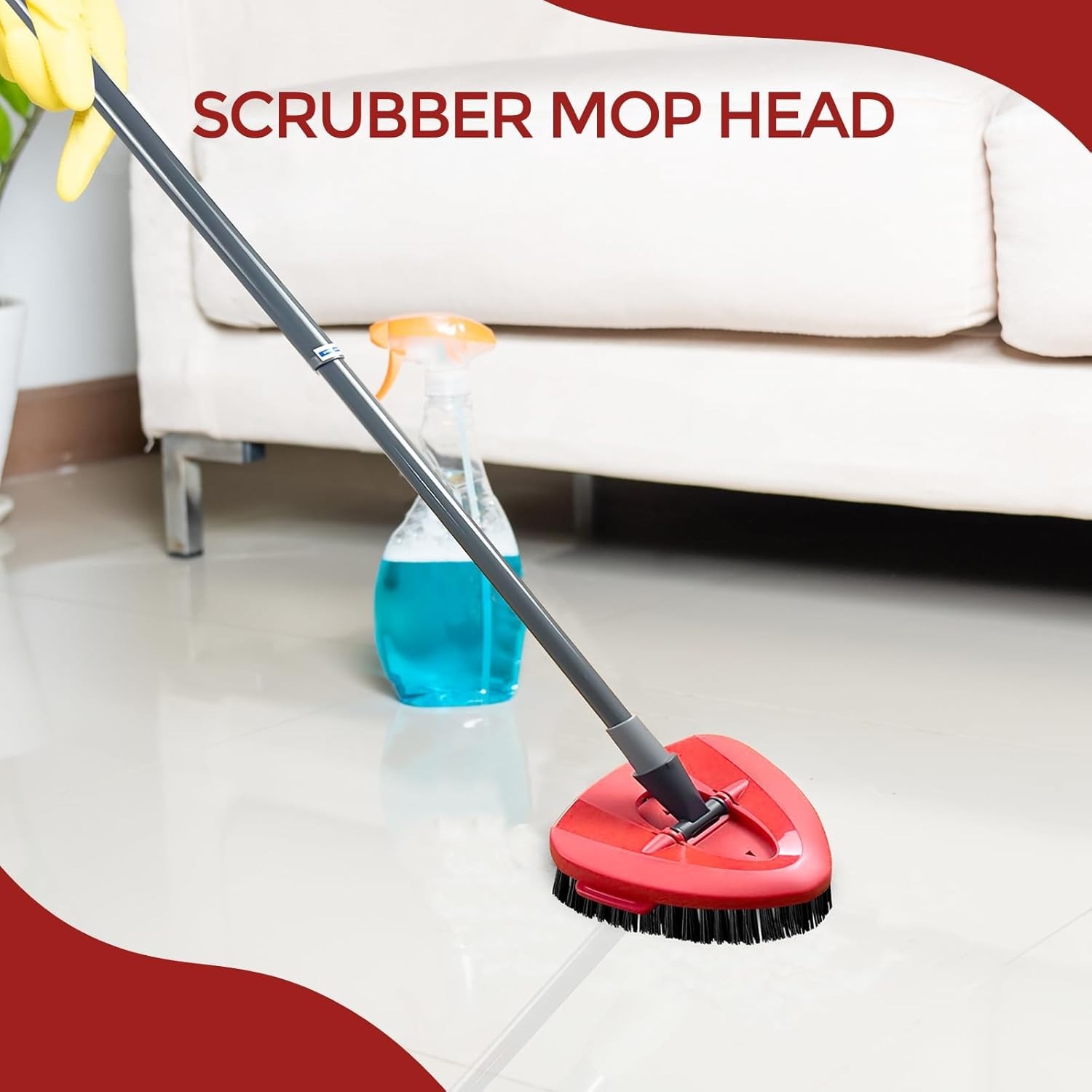 Superior 2-Pack Spin Mop Scrub Brush Heads for EasyWring Systems – Hard Bristle