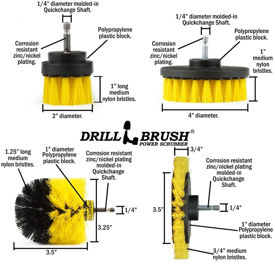 Shower Cleaning Rotary Drill Brush Kit – Power Brush Scrubber for Bathroom