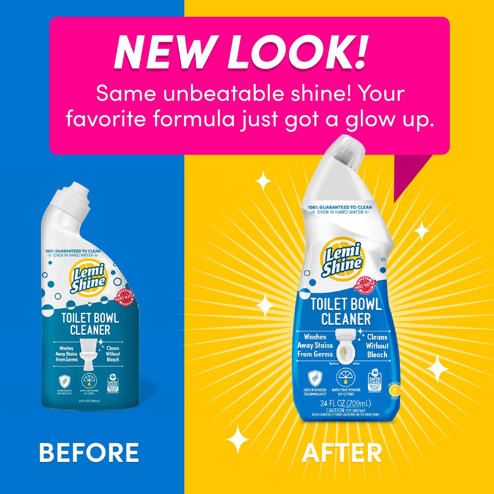 Toilet Bowl Cleaner Bleach Free Removes Stains Odor 24oz 3 Pack Liquid Set