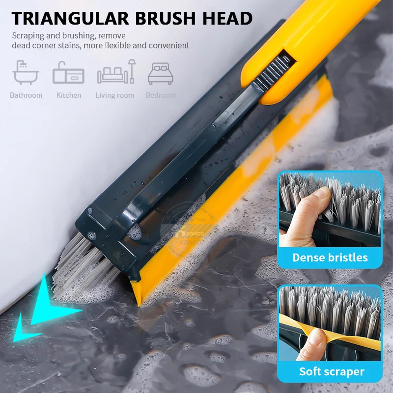 Floor Scrub Brush 2 In 1 Cleaning Brush Long Handle Removable Wiper Magic Broom