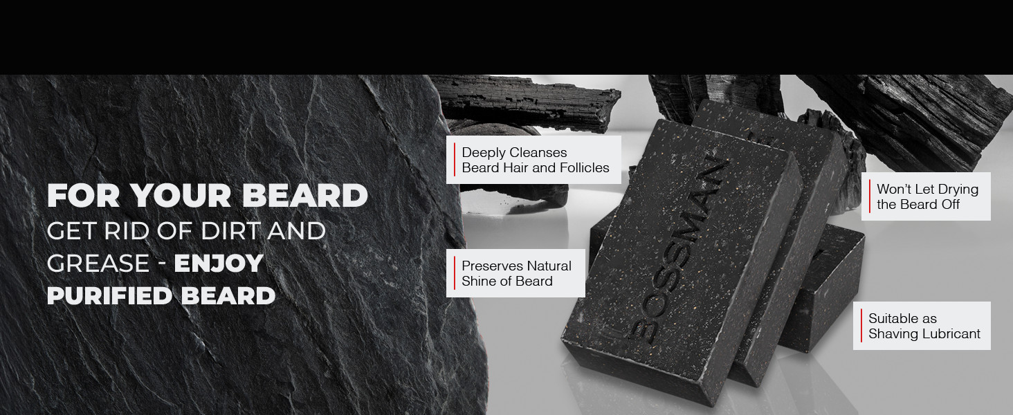 4-in-1 Charcoal Soap Bar (4 oz) – Bar Soap for Men – Beard Wash, Shampoo, Body