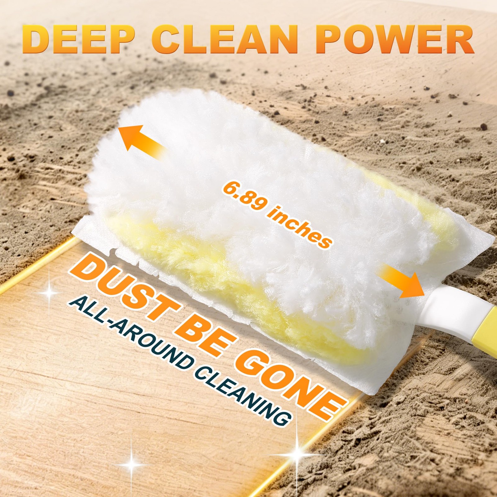 Disposable Electrostatic Duster for Cleaning, with 2 Handles & 24 Ct Yellow H…