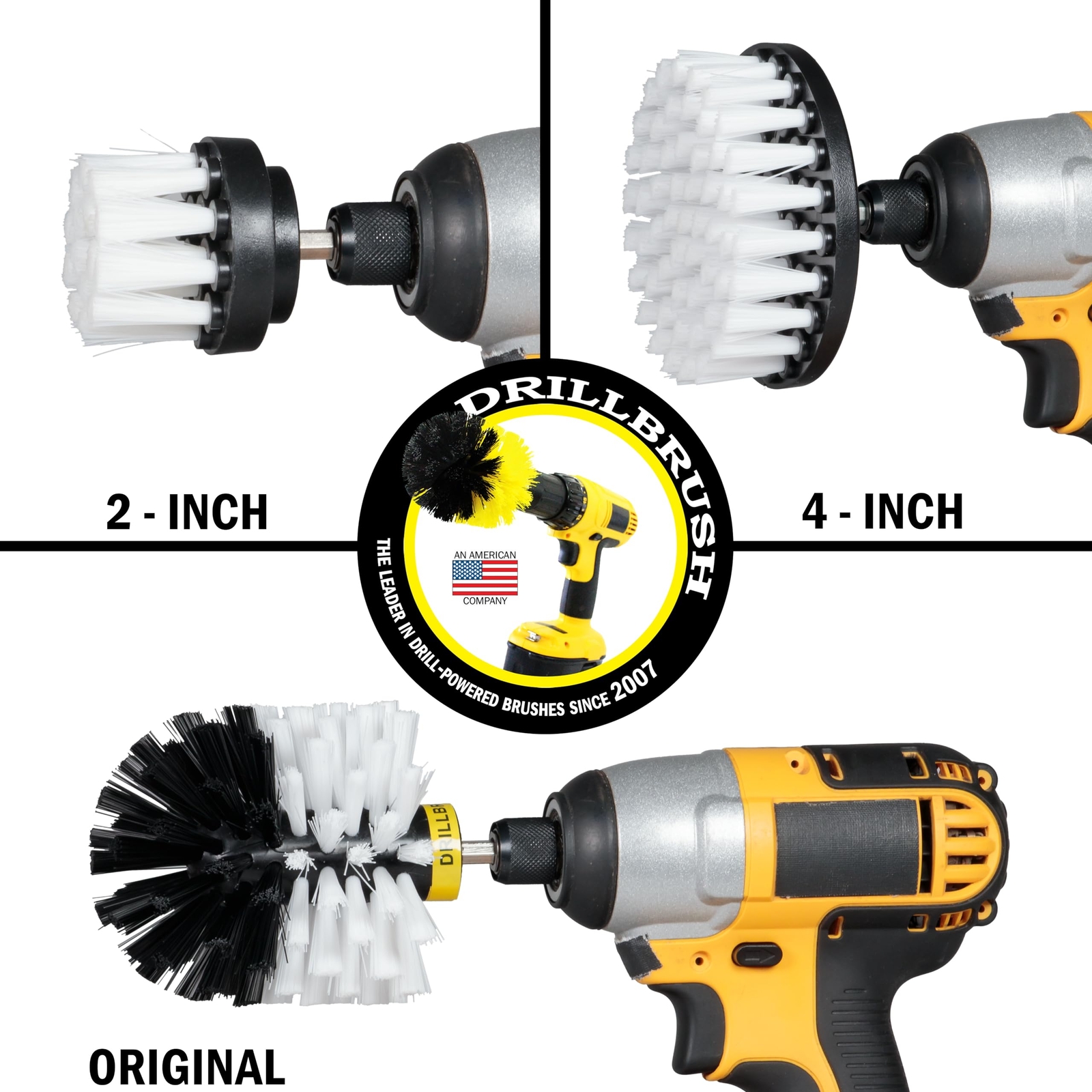 Car Detailing Kit Interior Cleaner Brush Set 3 Piece Drill Brush Cleaning Tool A