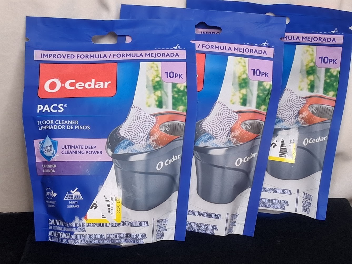 O Cedar PACS Hard Floor Cleaner Lavender Scent 10 Count 3 Pack Bundle 30 Total