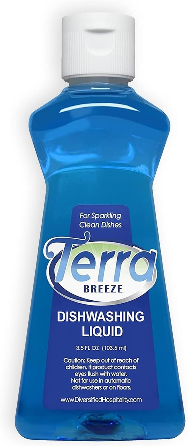 Case of 64 Terra Breeze Dishwashing Liquid, Mini/Travel Size 3.5oz, New S2