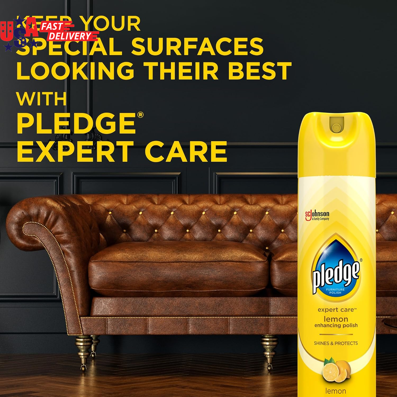Pledge Enhancing Polish Spray, Wood Furniture & Stainless Steel Polish, Remove D