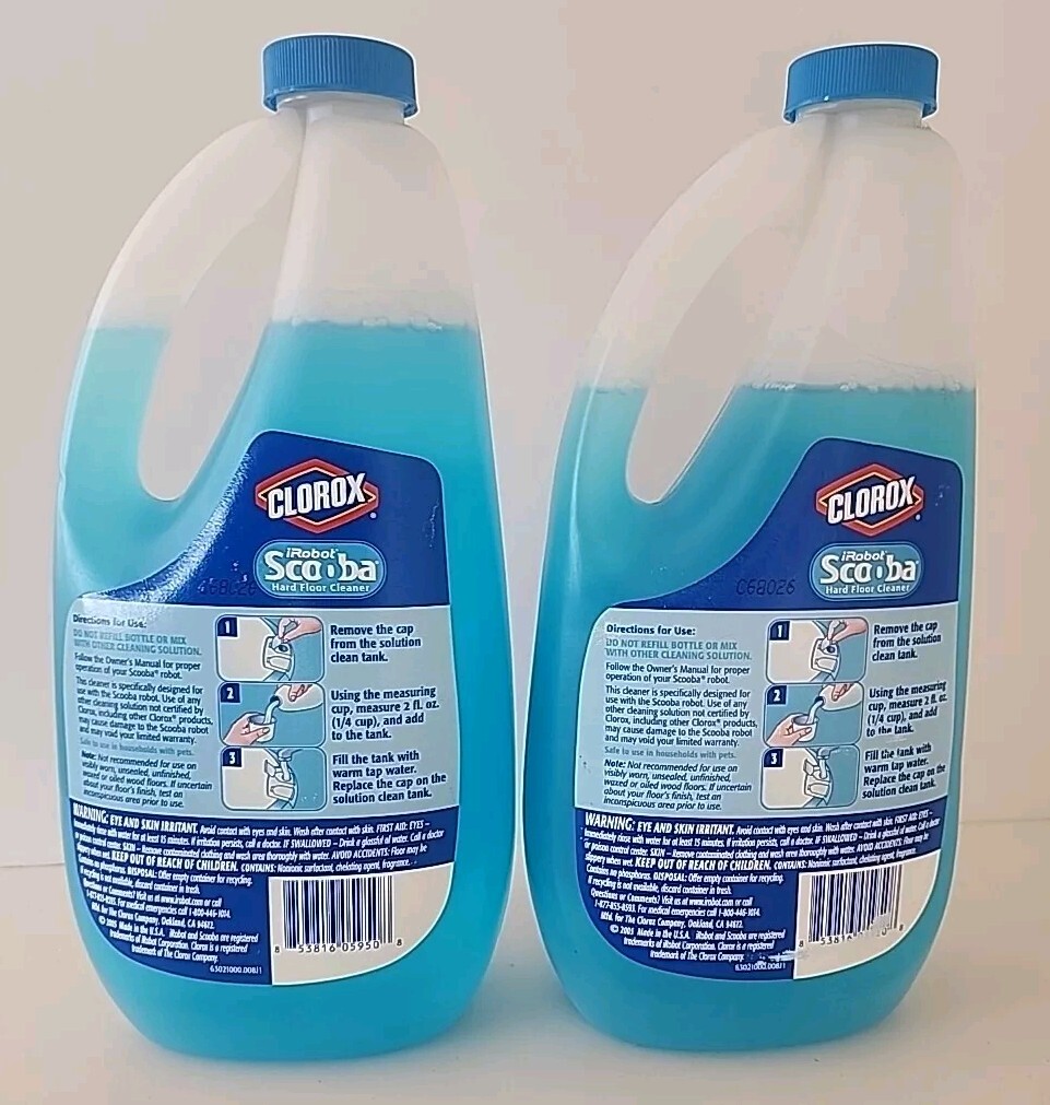 Lot of 2 Clorox iRobot Scooba Hard Floor Cleaner Solution 32 oz Bottles New