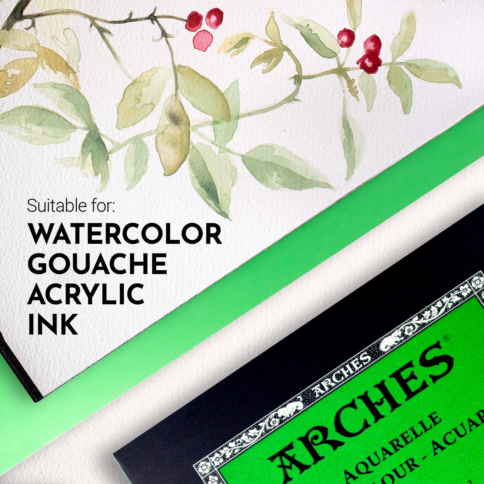140 Lb. Watercolor Pad, Cotton, Cold-Pressed, 9 in X 12 In