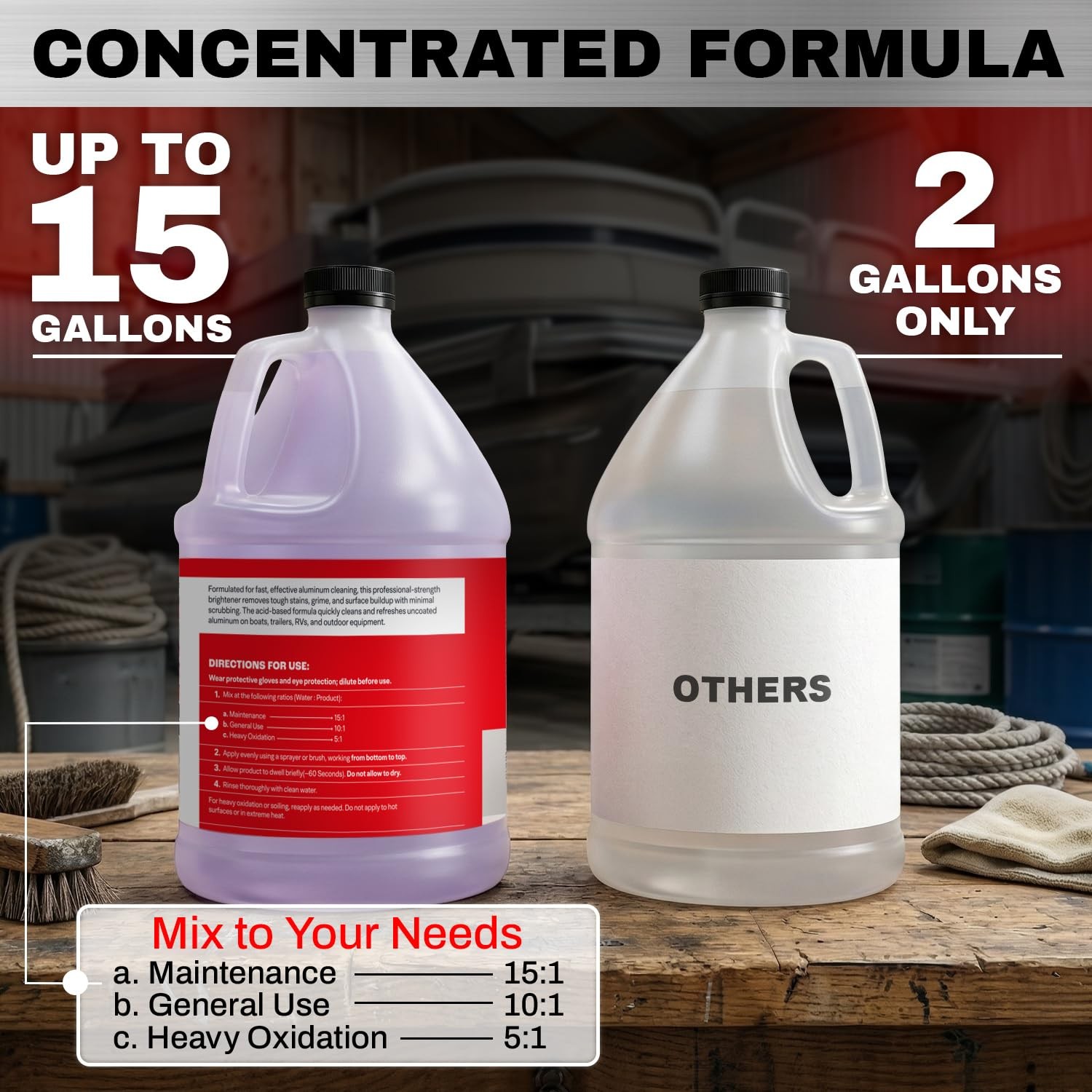 Concentrated Aluminum Brightener & Cleaner – Makes 15 Gallons – Removes Oxida…