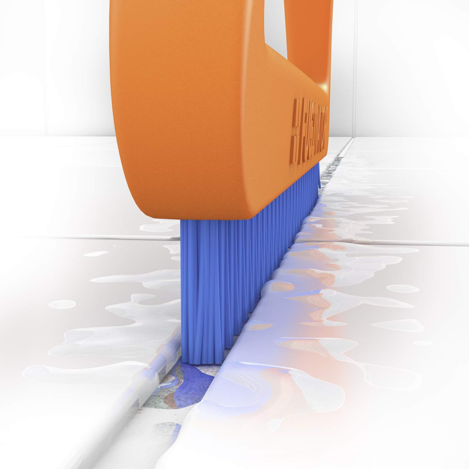 Ergonomic Orange Blue Grout Brush For Easy Cleaning In Kitchen And Bathroom