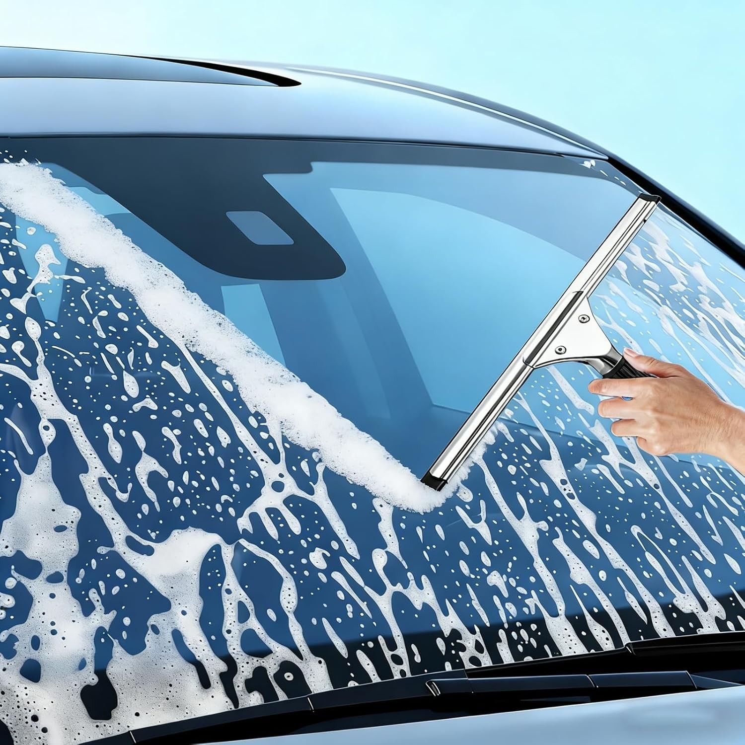 14-inch Squeegee for Shower Glass & Window Cleaning, Professional Stainless