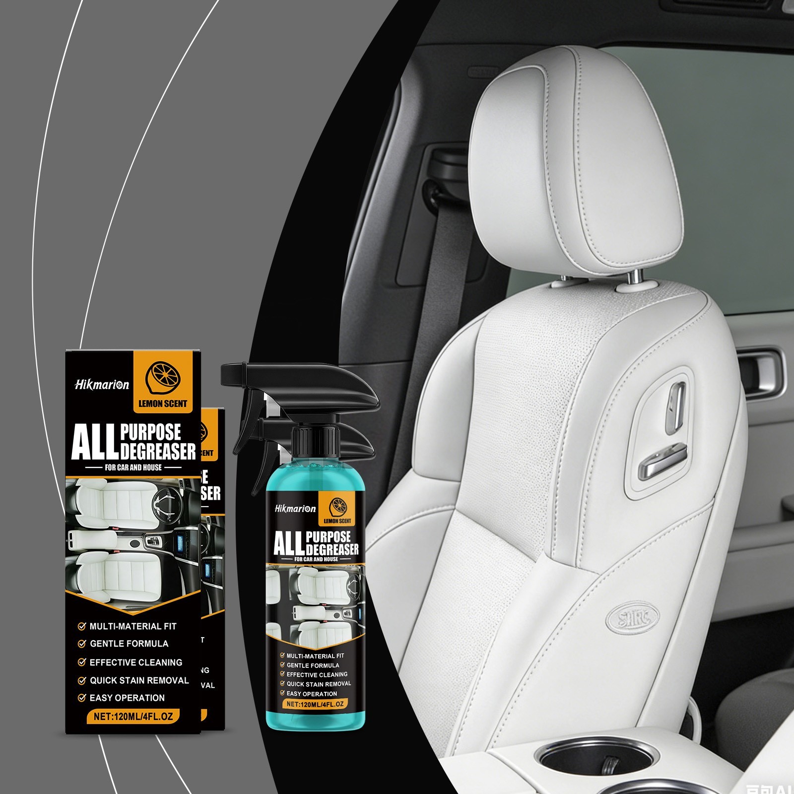 All Purpose Degreaser For Car And House,Lemon Scent Cleaning Spray 120ml US