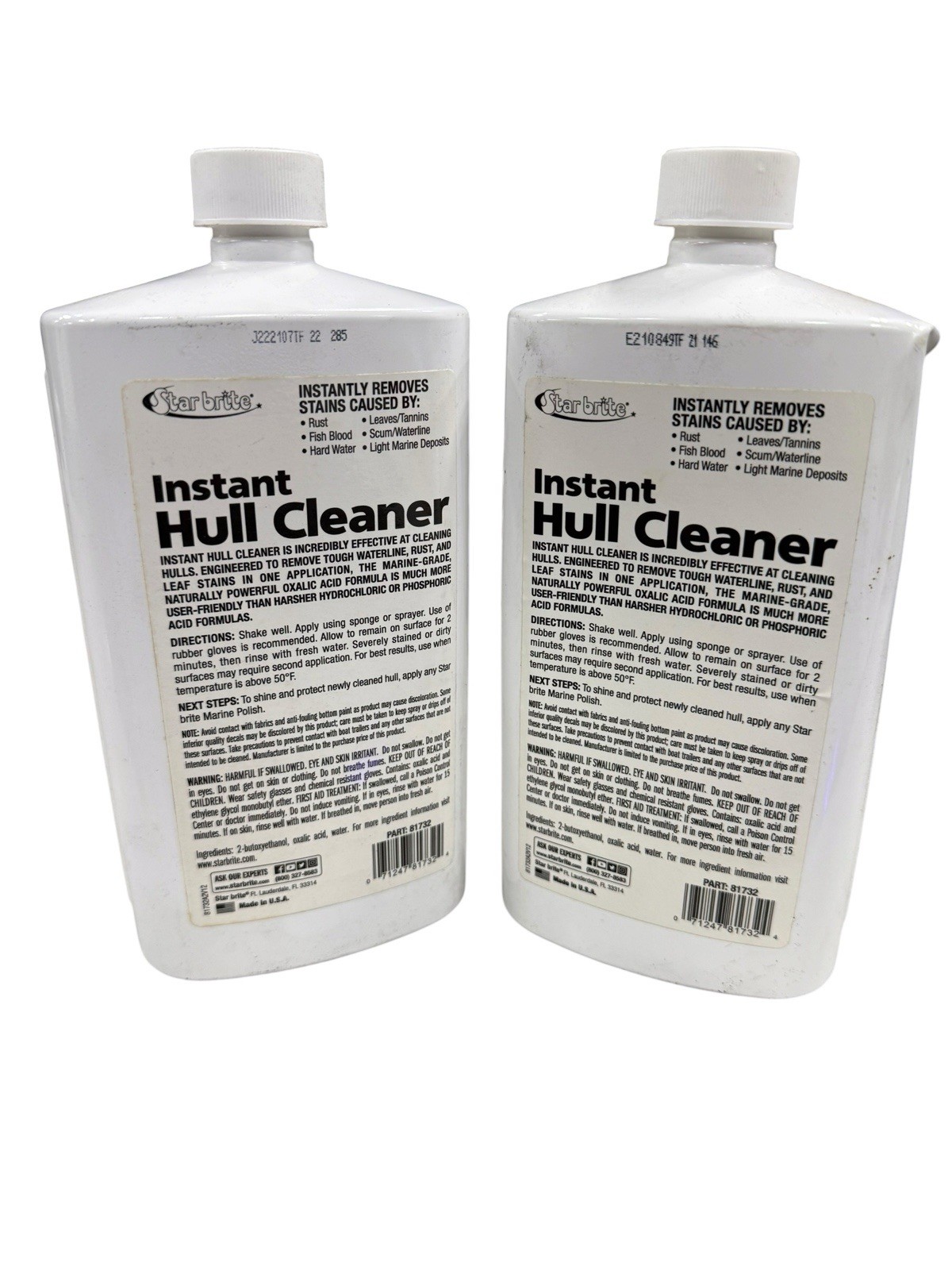 Star Brite Instant Hull Cleaner Cleans Stains Scum On Boat Hulls *LOT OF 2 *NEW