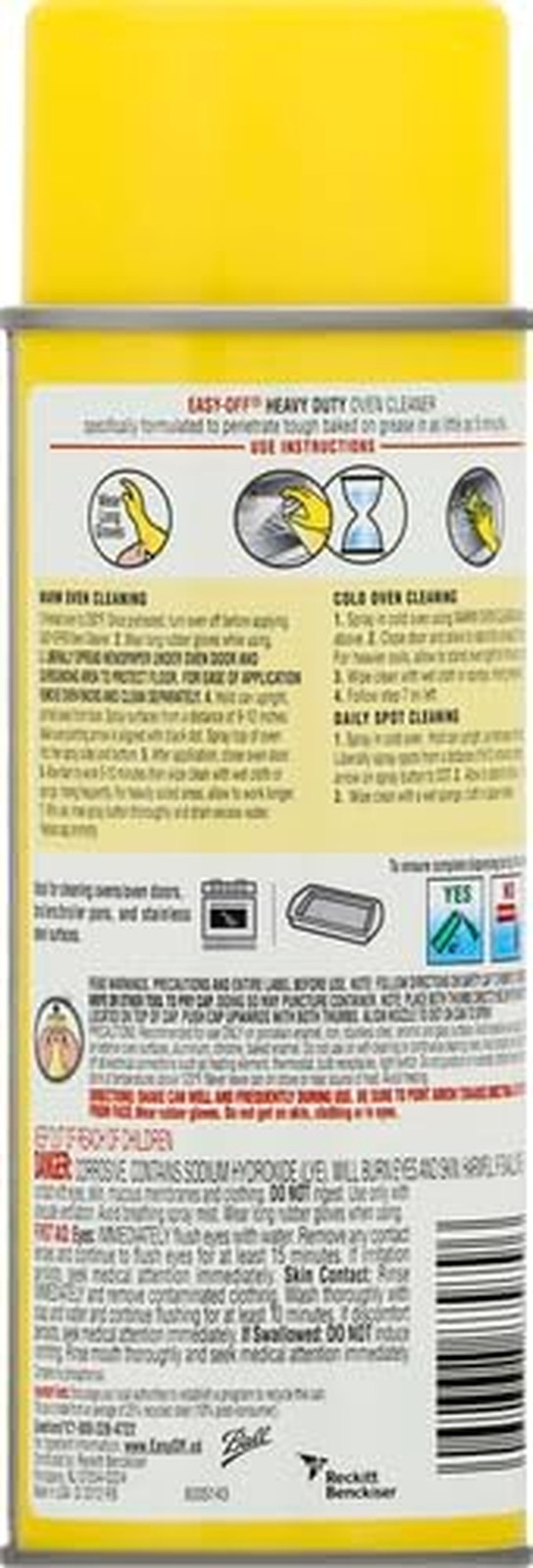Heavy Duty Oven Cleaner Foam, Removes Grease & Burned-On Food, for Ovens, Grill