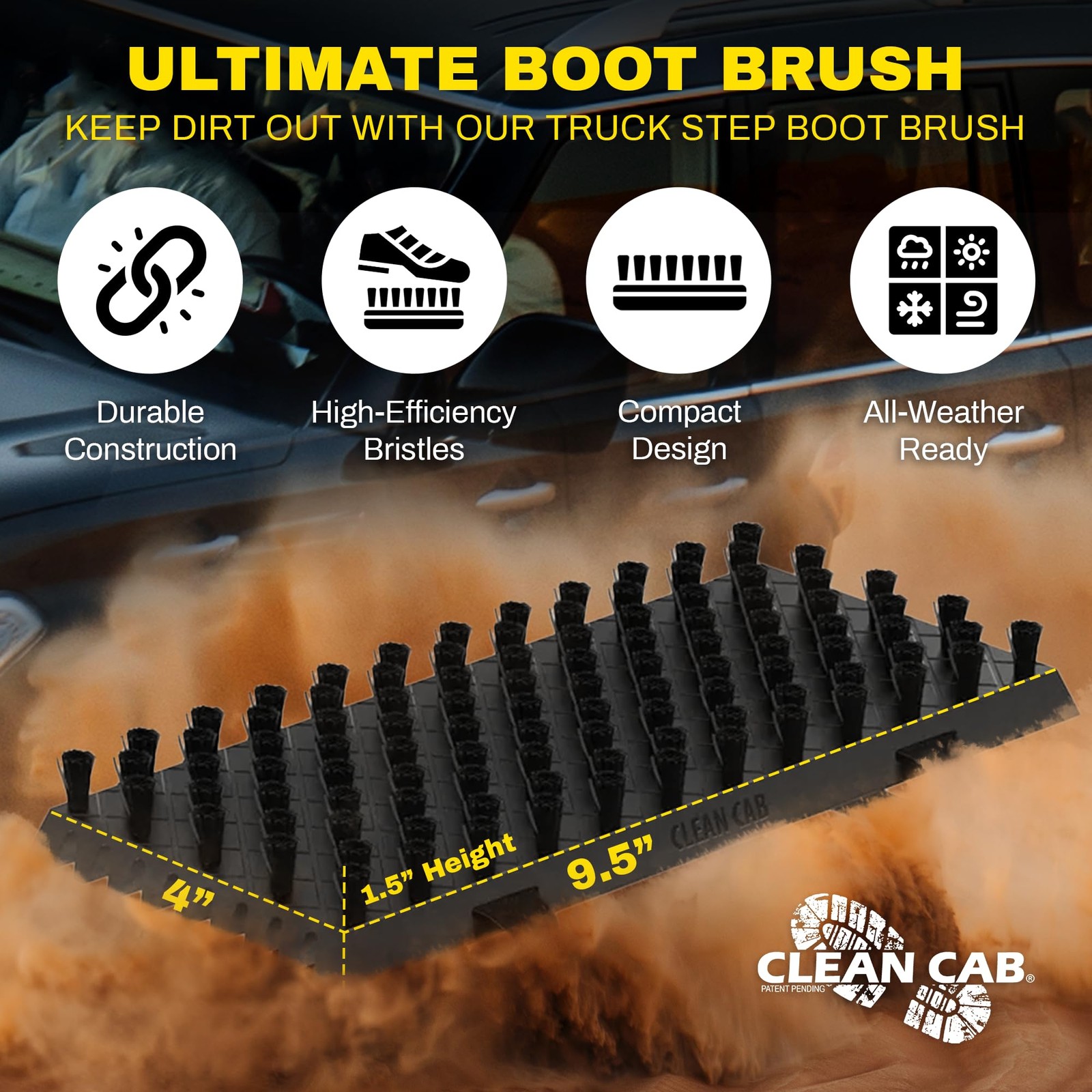 Heavy Duty Truck Step Brush – Universal Fit for Trucks RVs SUVs – Durable