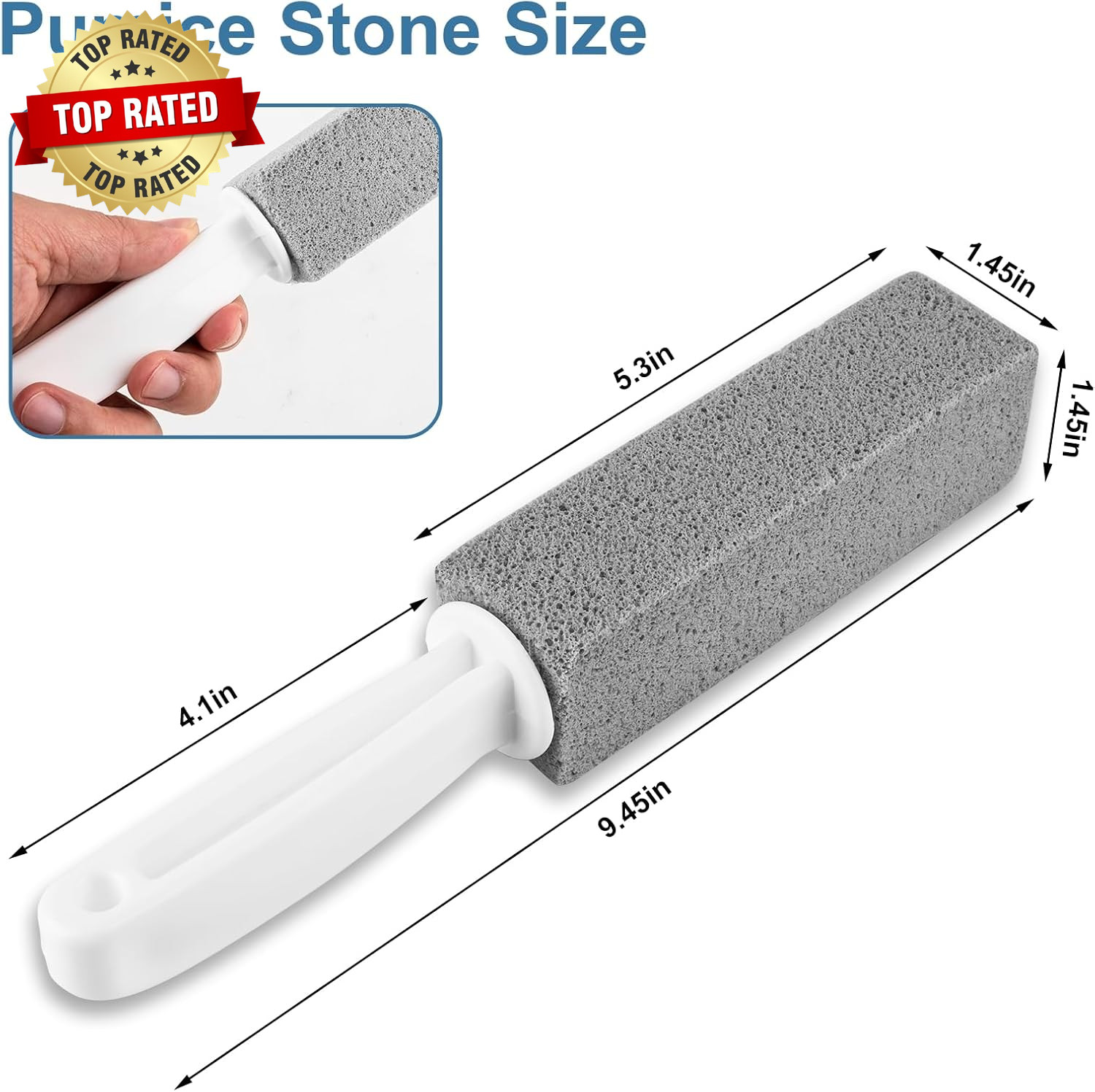 Toilet Pumice Stone with Handle 5 Pack Pumice Stone Toilet Bowl Cleaner, Hard Wa