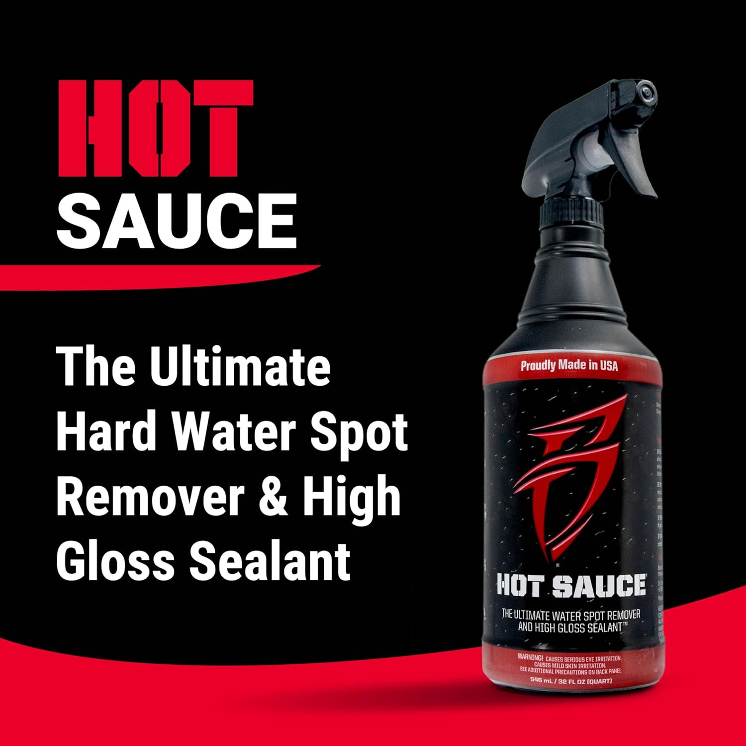 Bling Sauce Hot Sauce Premium Hard Water Spot Remover w/High-Gloss Wax Sealants