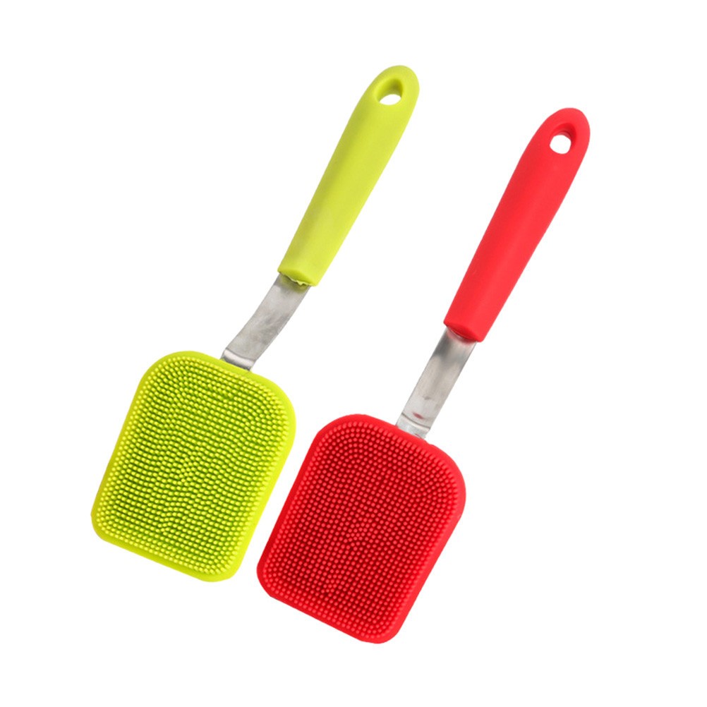 Silicone Brush for Cleaning Dish Scrubber with Handle Dishwashing