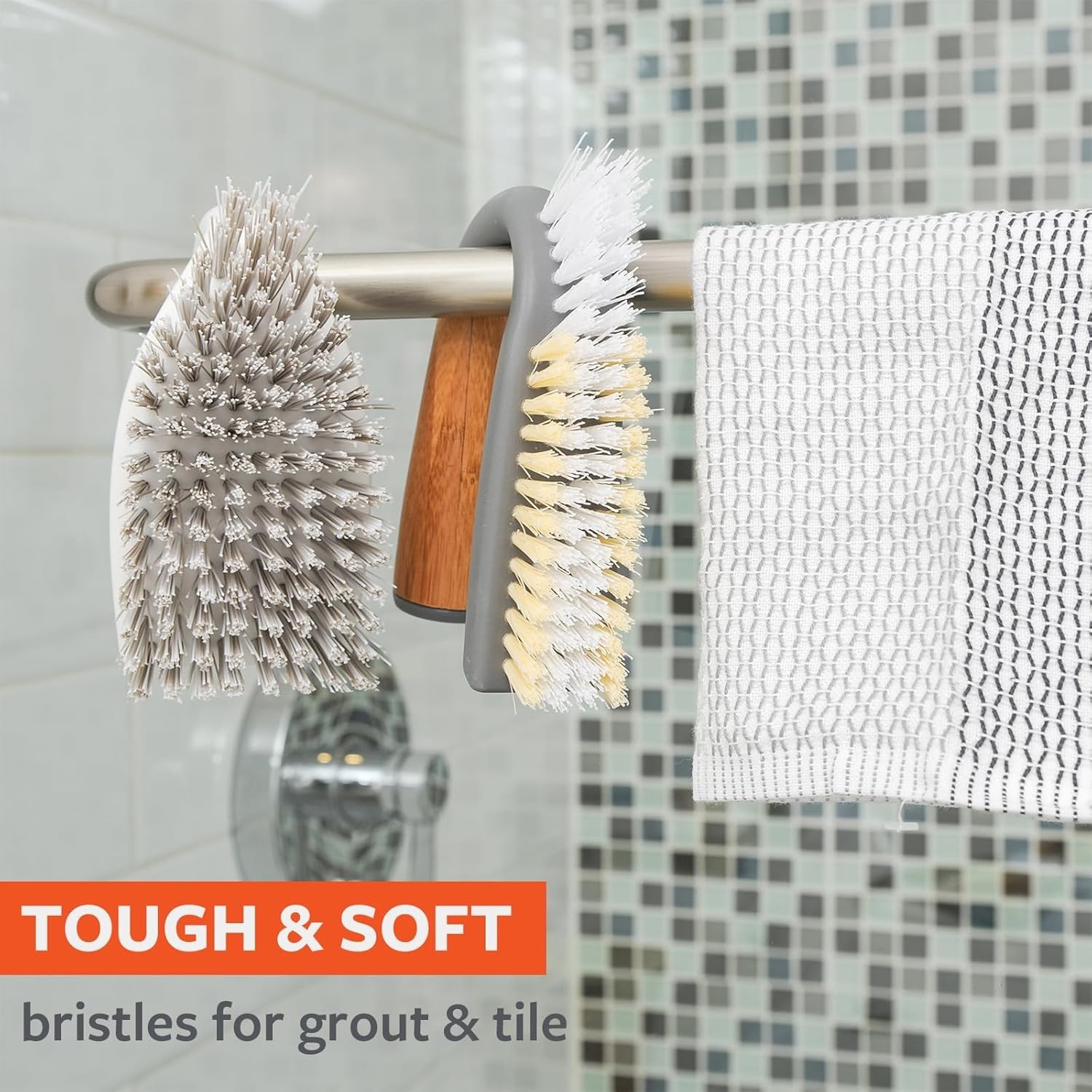 Grunge Buster Grout & Tile Brush – Recycled Materials, Tough & Durable Grey Tool