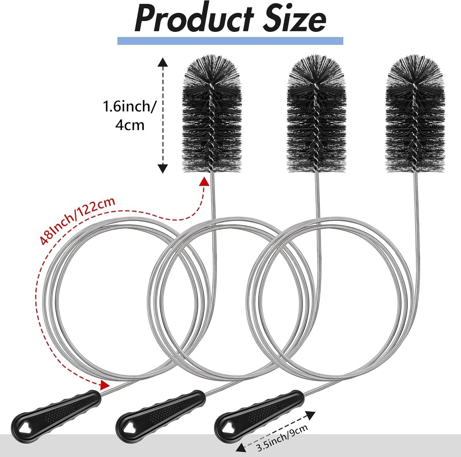 Effortless 48 Inch Flexible Cleaning Brushes for HVAC Condensate Traps – 3 Pack