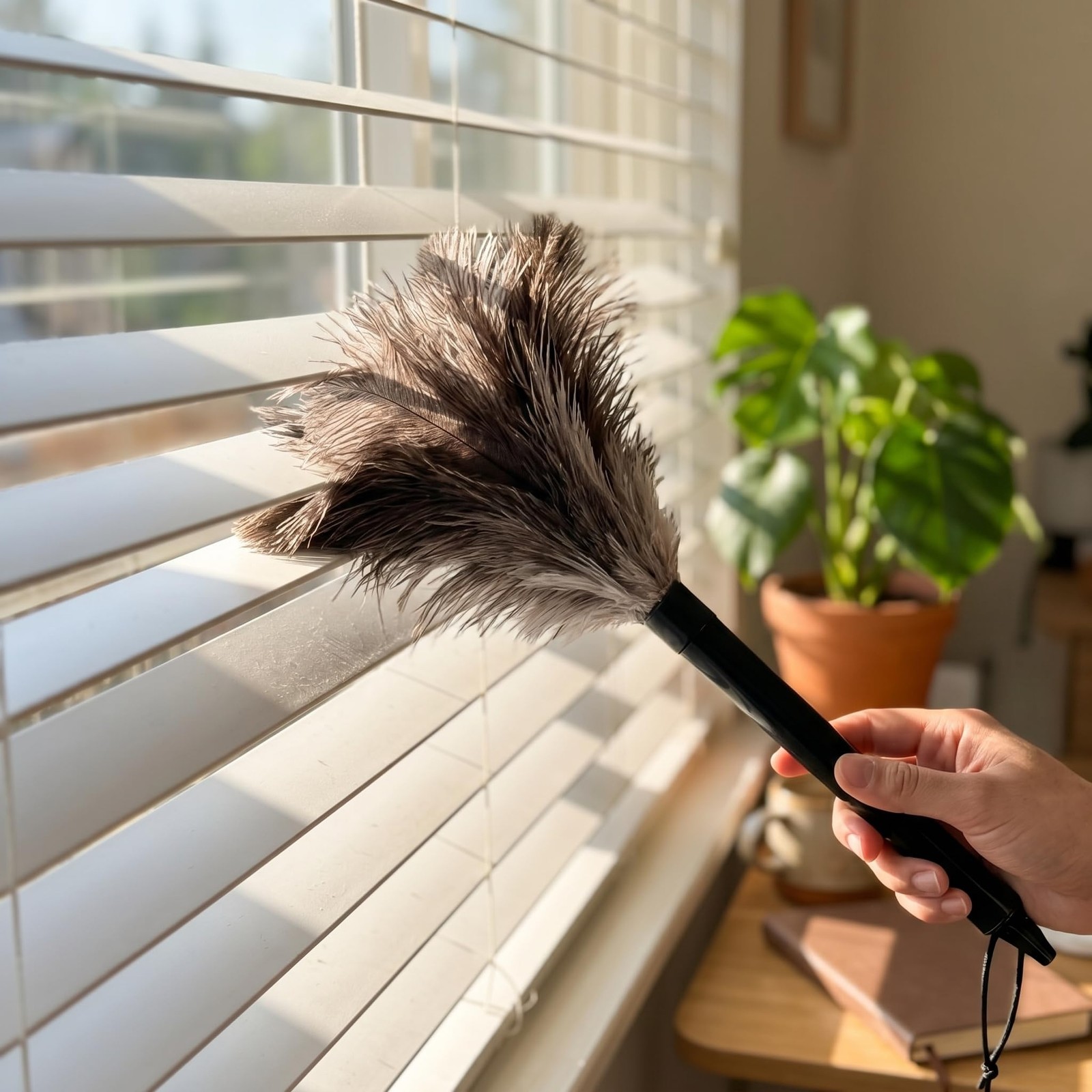 2 Pcs Ostrich Feather Duster Retractable Feather Dusters for Cleaning, Washab…