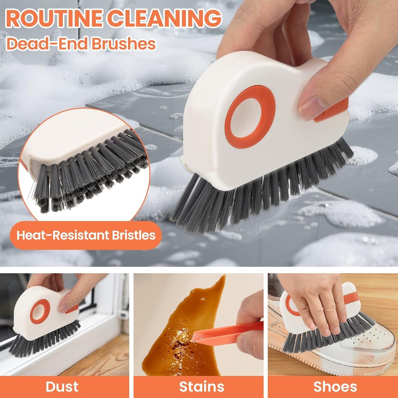 Window Track Cleaner Tool Set 12 Pcs with Crevice Brush and Pliers for Sliding