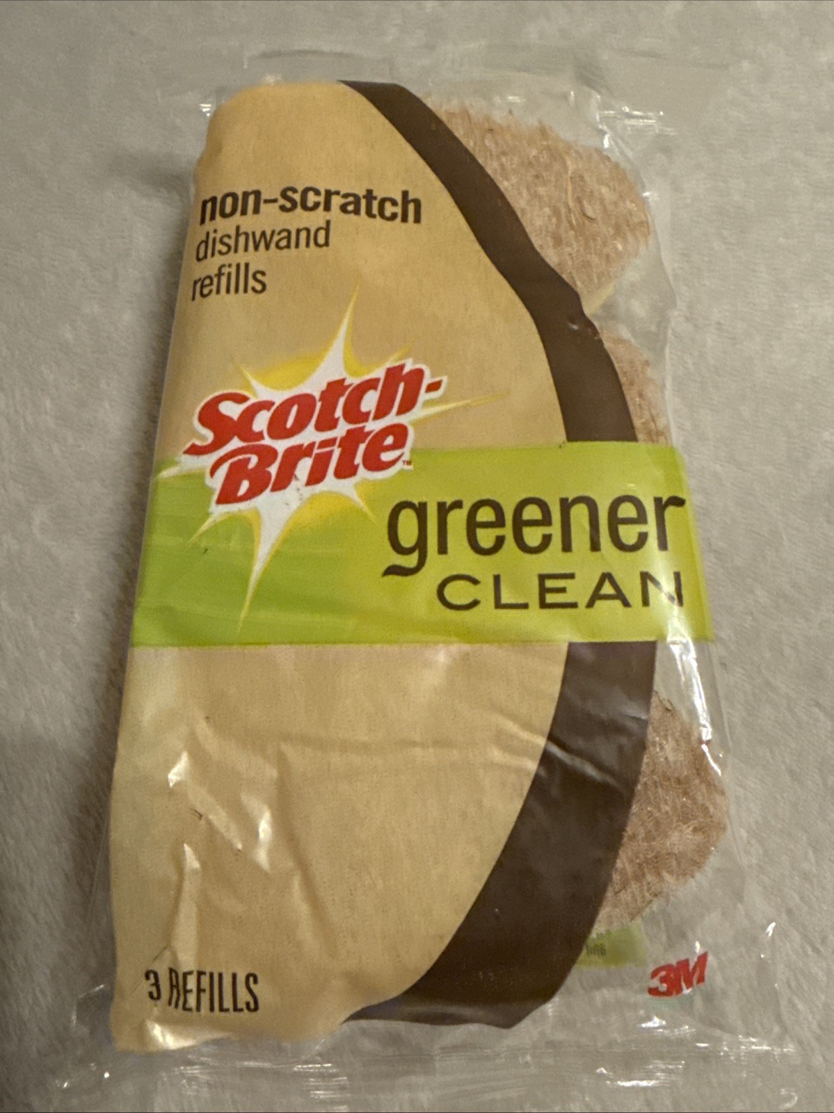 Scotch Brite Dishwand Refills Plant Fiber New 3x Pack Non-Scratch Greener Clean