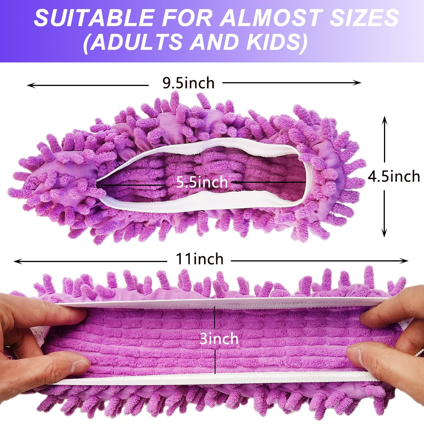 4 Pairs Microfibe Mop Slippers Shoes Covers Dust Foot Socks for Floor Cleaning