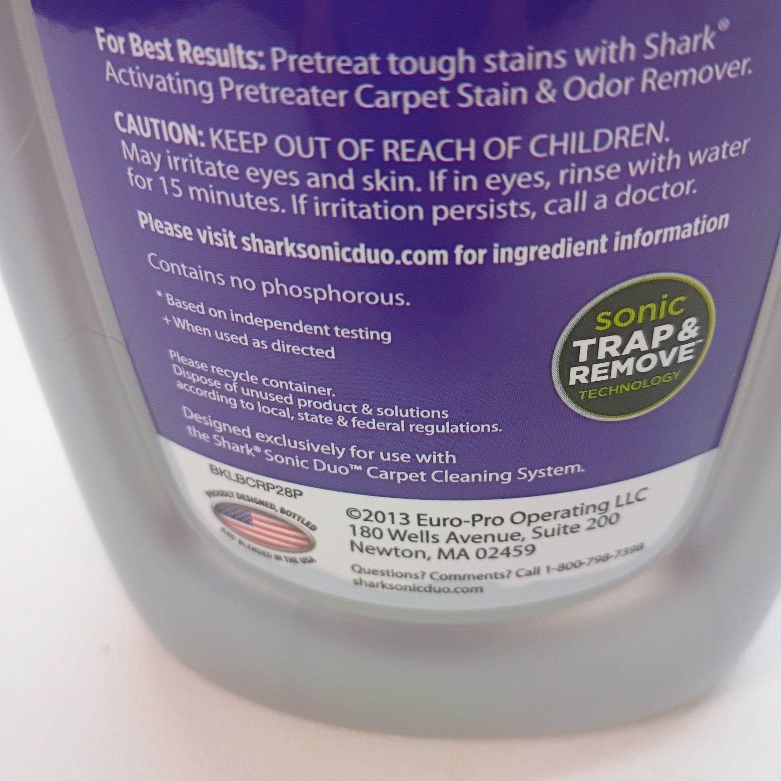 Shark Low Moisture No Rinse Carpet Rug Shampoo English Lavender NEW Concentrate