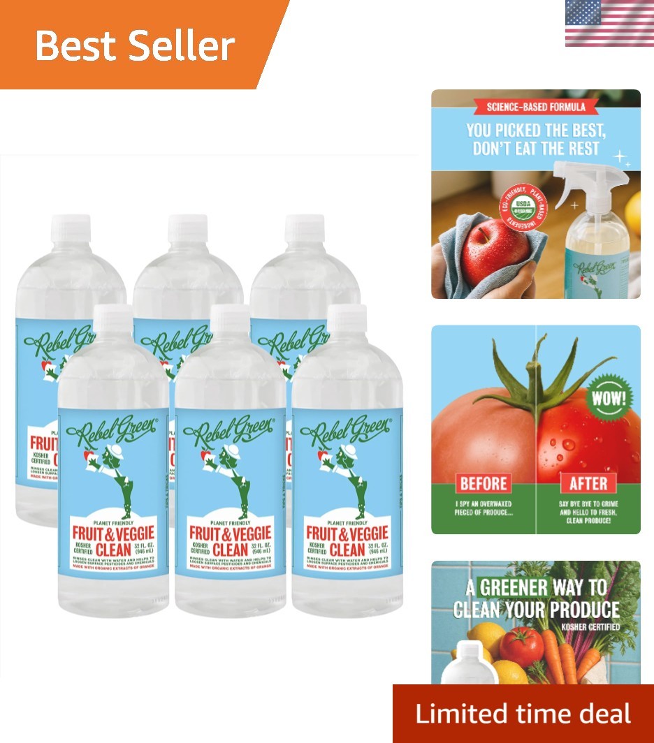 Fruit & Veggie Wash – Natural Produce Wash – Plant-Based Vegetable Wash Spray…