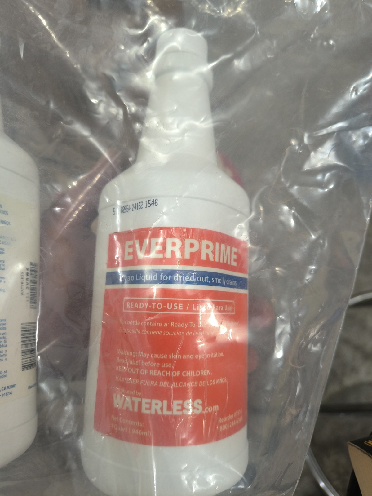 Waterless 1514 EverPrime 1 Quart Drain Trap Liquid for dried out, Smelly drains