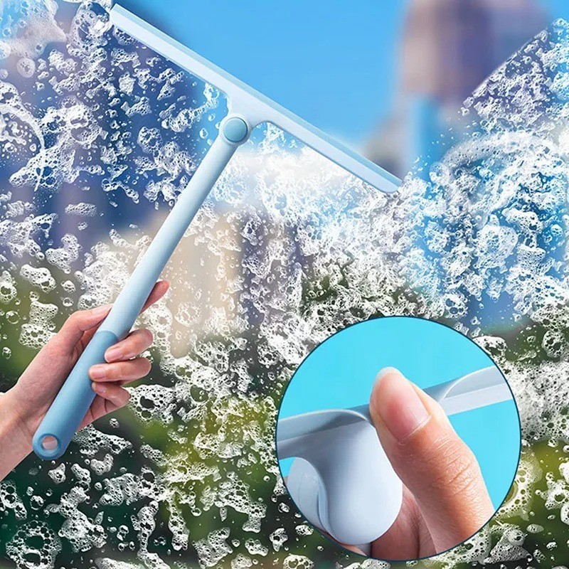 360° Rotatable Shower Squeegee Glass Wiper Silicone Bathroom Cleaner