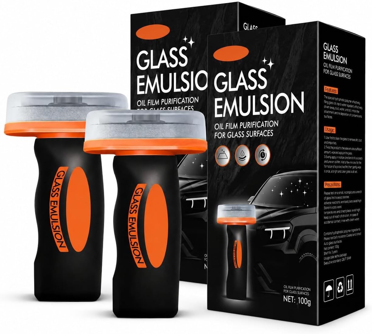 100ml Glass Cleaner with Cleaning Board – Remove Haze & Road Grime