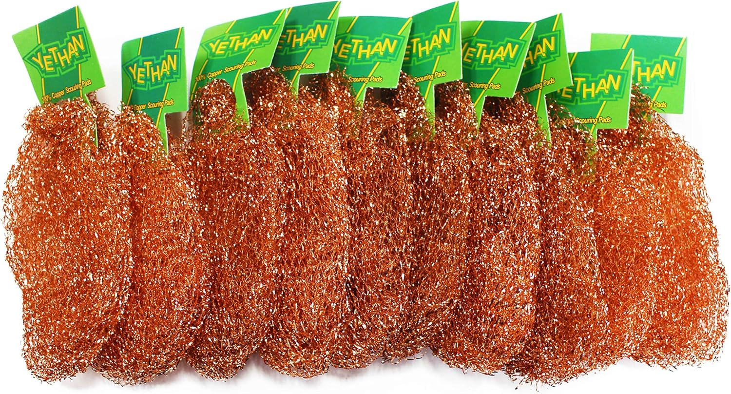 Copper Scouring Pad, Scrubbing Scour Pads 10 Pcs/Pack, Pure Copper, 13G / Pc