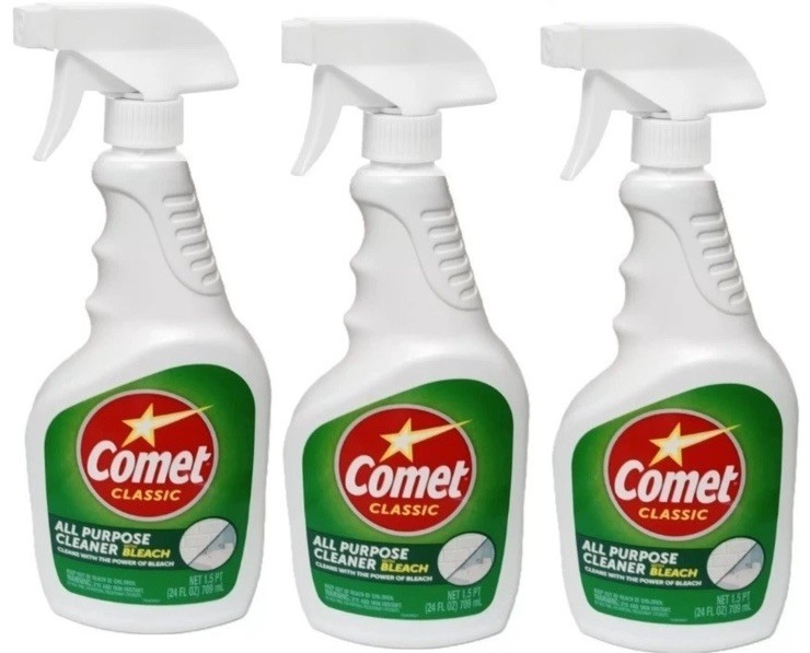 3 PACK- Comet All Purpose Cleaner With Bleach for Bathroom Kitchen 24 Fl Oz DTBF