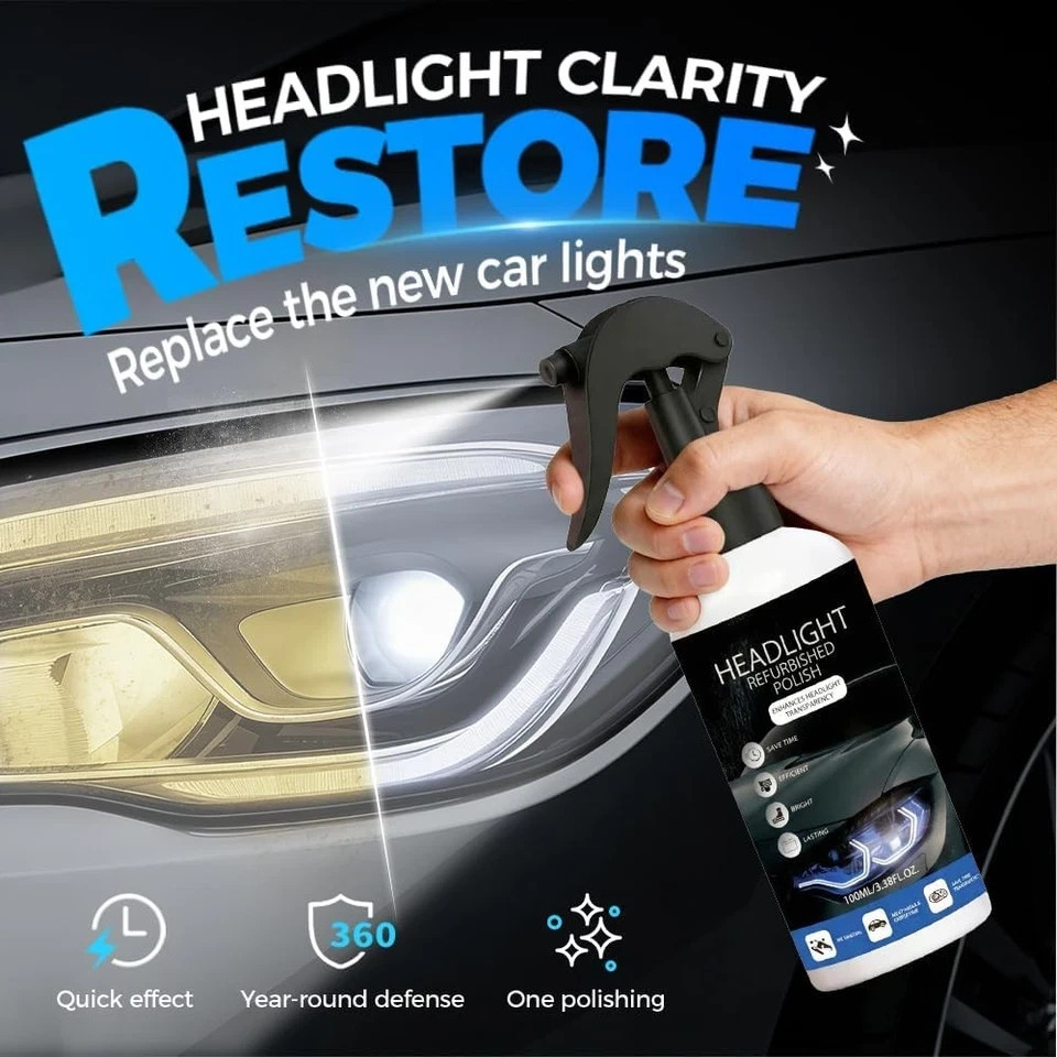 Automotive Headlight Restoration Kit,Headlight Cleaner For Oxidized,Yellowed