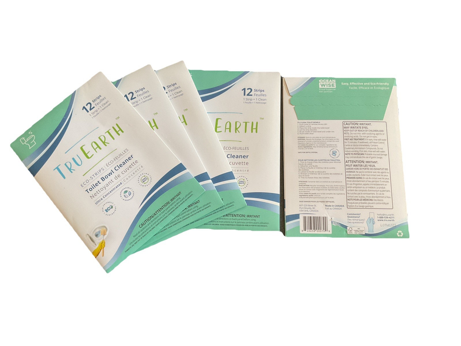 5x 12 TRU EARTH Eco-Strips Toilet Bowl Cleaner Strips 60