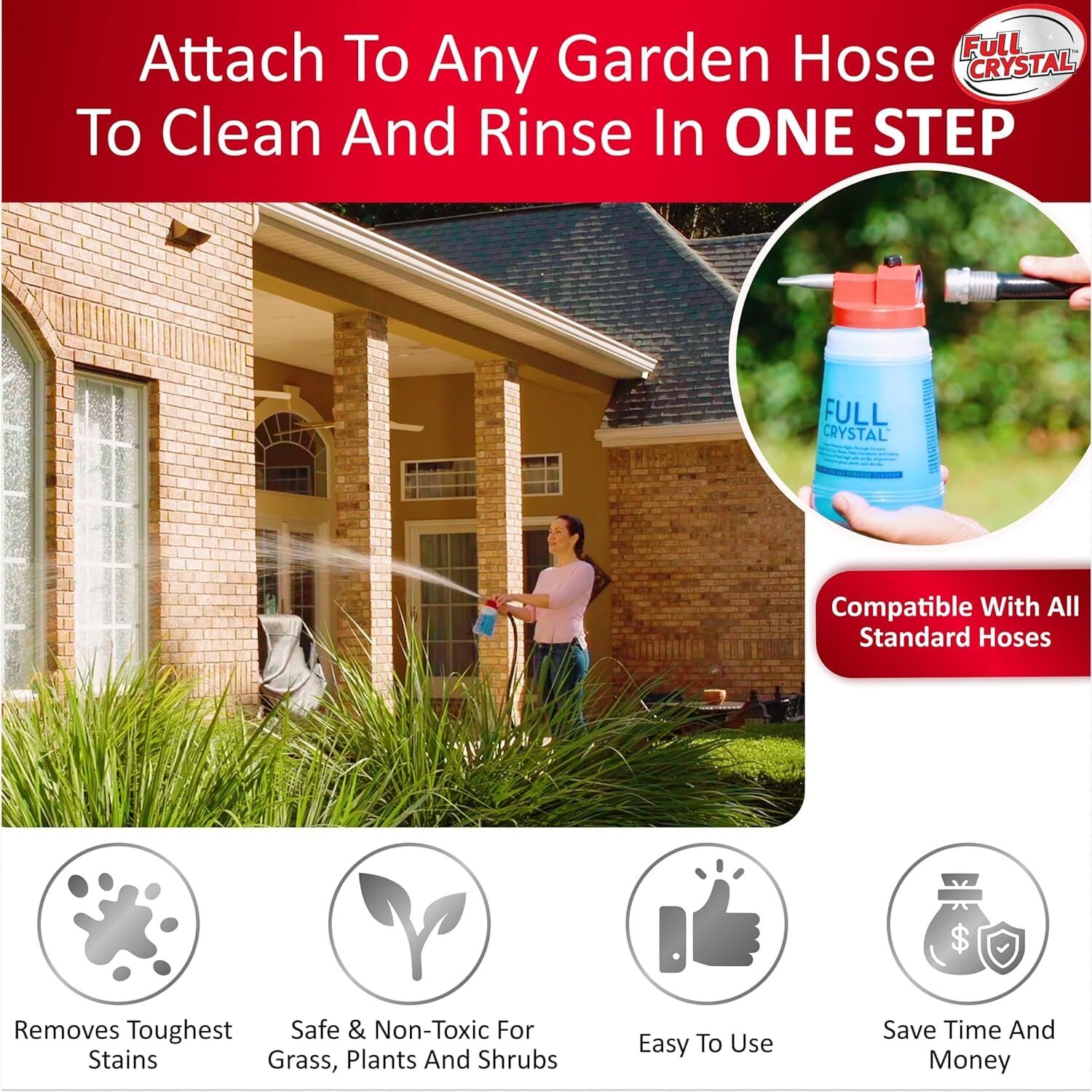 Outdoor Window Cleaner Kit 2 Pack of 4 oz Professional Streak Free Cleaning