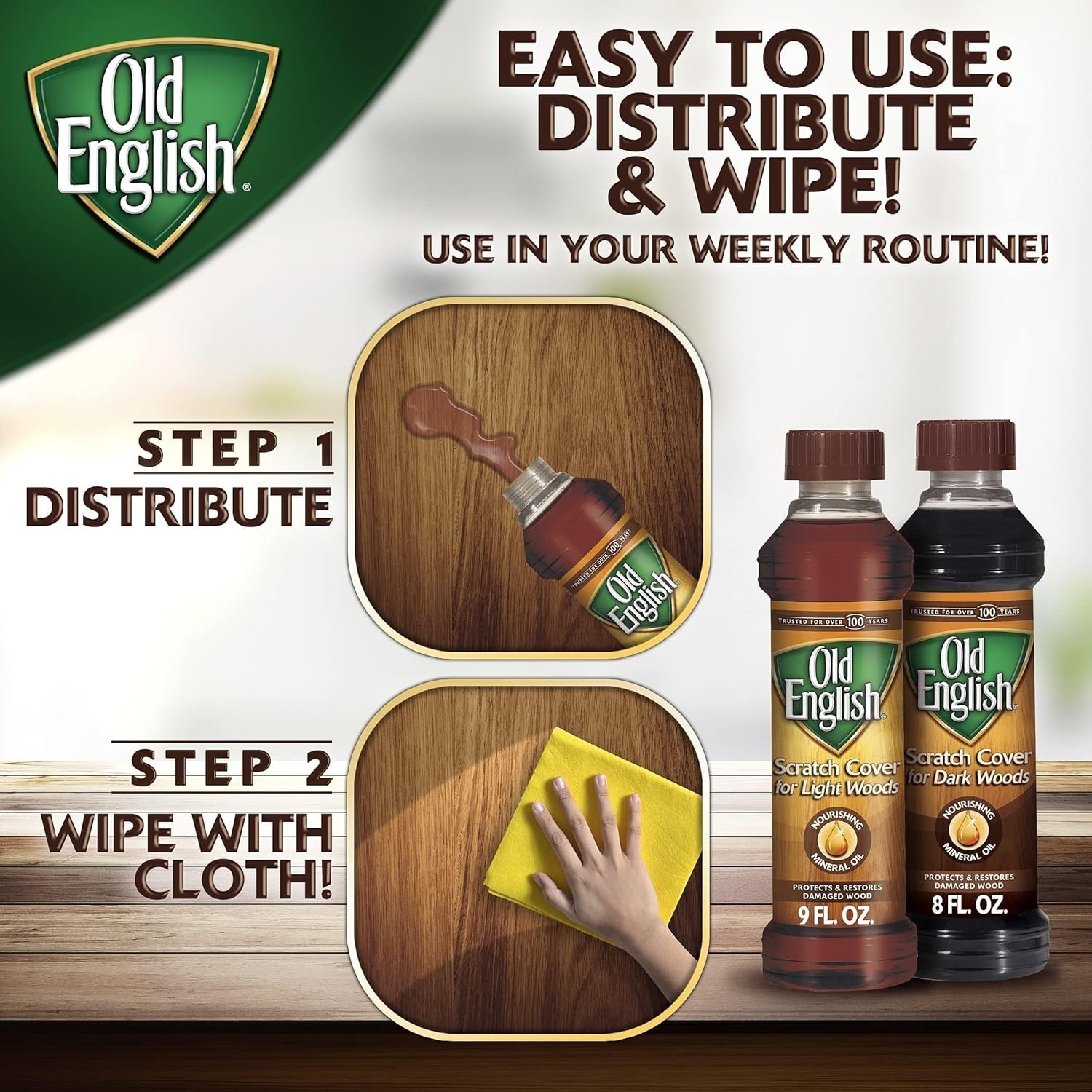 8oz Dark Wood Scratch Cover Liquid Polish – Revive Kitchen Cabinets & Furniture